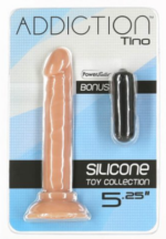 Addiction 100% Silicone Collection Tino 5.25″ Beige With Bonus Bullet